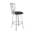 thumbnail image 3 of 30 Inches Leatherette Barstool with Oval Cut Out, Silver, 3 of 5