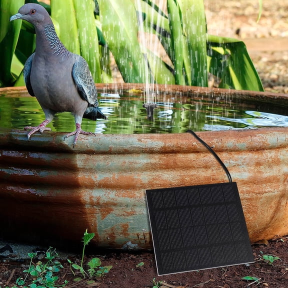 1 Set Solar-Powered Water Pump for Fountains 11.8*4.3in Panel 180L/H -6in Lift