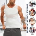 thumbnail image 5 of Molutan Men Compression shirt Slimming Vest Body Shaper Workout Tank Top Tummy control Underwear for Gym sport (White, S), 5 of 7