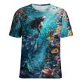 thumbnail image 5 of Mermaid Glitter Fish Scale Girls Women's T-Shirt Short Sleeve T Shirts Tops Tee Ladies Loose T, 5 of 6