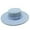 Sky Blue, variant on Unisex Solid Color Boater Hat Flat Top Wide Flat Brim Church Hat Lightweight Vintage Formal Hat Black M