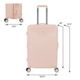 thumbnail image 5 of Beautiful 24-inch Checked Expandable Hardside Upright Luggage by Drew Barrymore, Rose Pink, 5 of 20