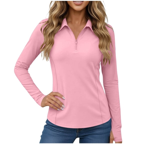 yillto Womens 1/4 Zip Sun Protection Shirt Long Sleeve Lightweight Shirts Clothing for Hiking Running