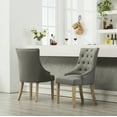 thumbnail image 2 of Knubmt Set of 2 Wood Frame Side Chair Polyester Upholstered Seat Dining Chair for Home, Dining Room, Office, Living Room, Gray, 2 of 2