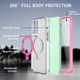 thumbnail image 2 of CASEFIV for iPhone 11 Case with Magnetic Invisible Stand [Compatible with MagSafe] Built-in Screen Protector Military Drop Protection Shockproof Slim Translucent Case Cover, Rose Red, 2 of 7