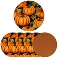 thumbnail image 2 of Thanksgiving Set of 6 Cute Round Coasters, Microfiber Leather Drink Coasters for Table, 11x11 cm/4.3x4.3 Inches, Coasters for Home and Office Decor, 2 of 6