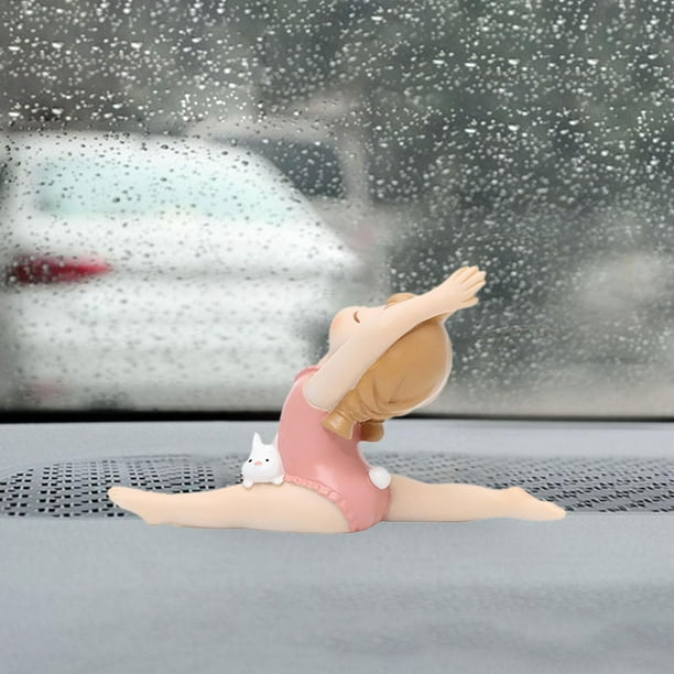 Adorable Yoga Pose Estatua Contemplación Adorno Arte Creativo Regalos Coleccionables Resina inconfundible Bunny Girl para Escritorio Estantería Extensión Macarena Estatua de pose de yoga