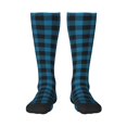 thumbnail image 1 of Balery Blue Black Plaid Calcetines novedosos Calcetines deportivos Calcetines hasta la rodilla Calcetines de algodón Calcetines originales y geniales, 1 of 6