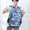 thumbnail image 6 of FORMRS Unisex School Backpack 17" Student Travel Bag with Laptop Compartment, Blue Garden Pattern, 6 of 7
