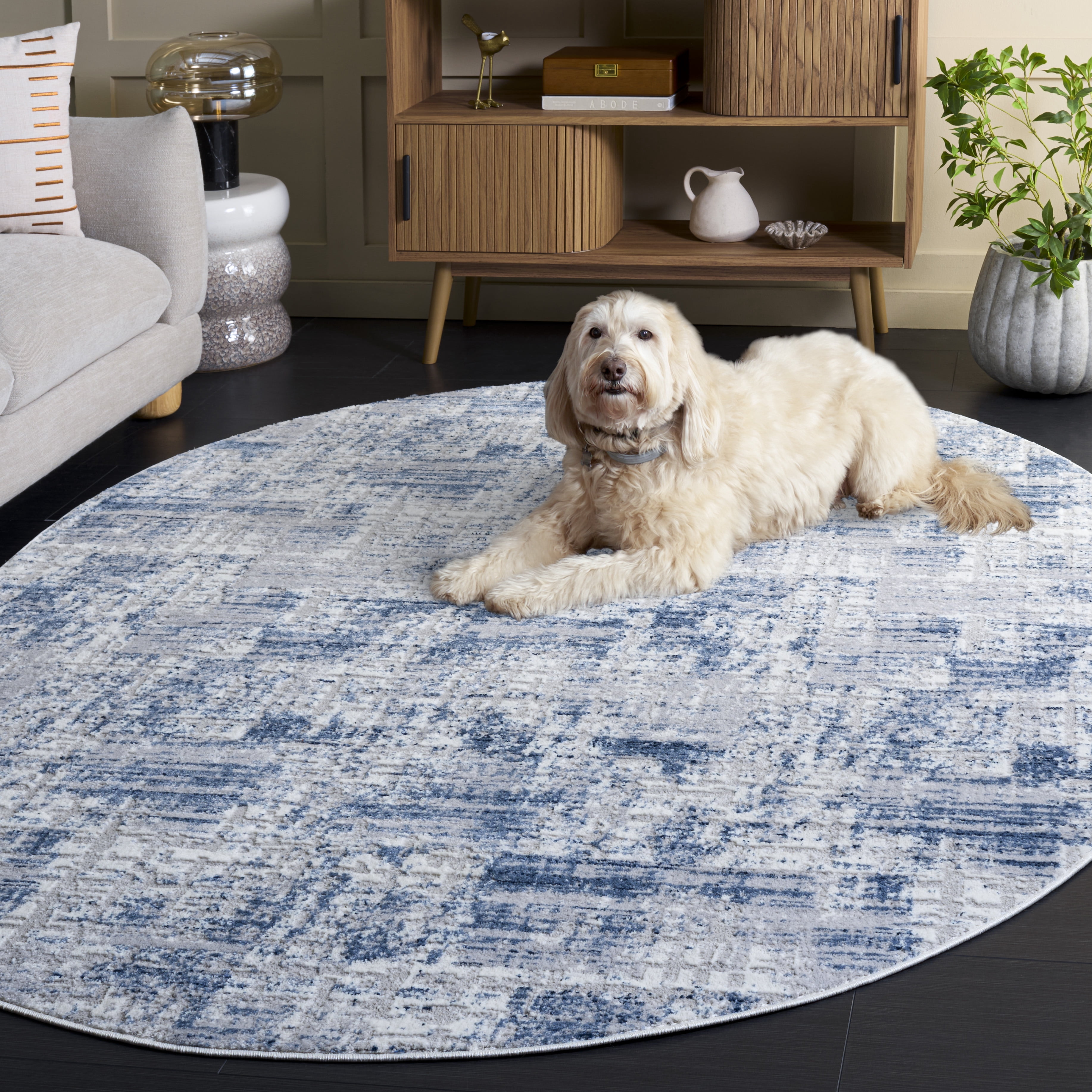 Safavieh Amelia Carrie Abstract Area Rug, Blue/Gray, 6' x 8' Oval