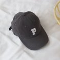 thumbnail image 3 of Summer Children‘s Hat Korean Version Simple Fashion Versatile Letter Cap Baseball Casual Solid Hat Black, 3 of 5