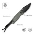 thumbnail image 4 of Kizer Fixed Blade Knife Drop Bear, 14C28N Steel Burlap Micarta Handle Pocket Tactical Knives, 1092A1, 4 of 10