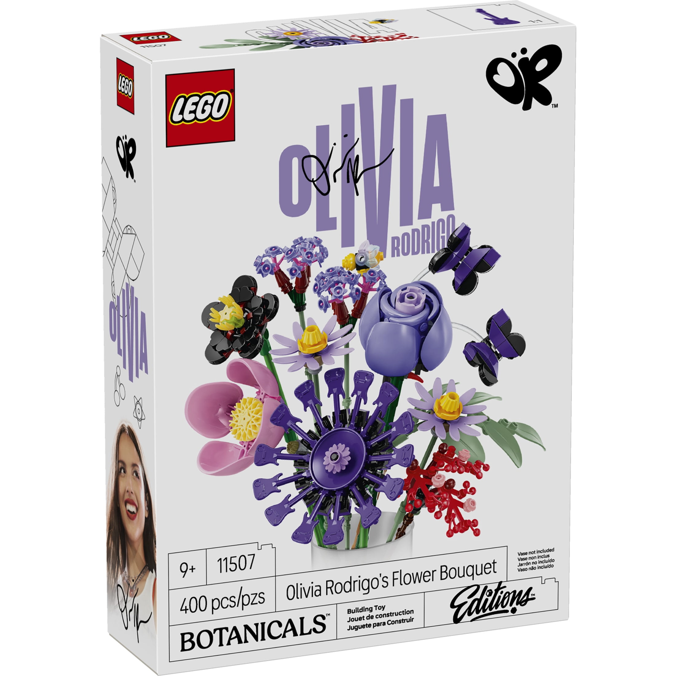 LEGO Botanicals & Editions Olivia Rodrigo's Flower Bouquet - Building Toy for Girls & Boys, Ages 9+ - Artificial Flowers for Bedroom Shelf or Desk, Home Decor - Gift for Music Fans - 11507