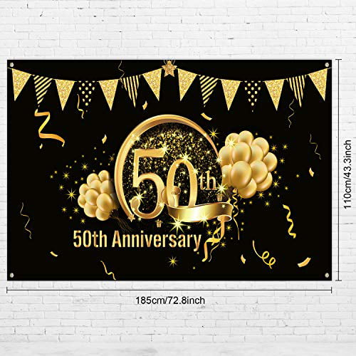 Extra Large Fabric Black Gold Sign Poster for 59th Anniversary Photo Booth Backdrop Background Banner 72.8 x 43.3 Inch 59th Birthday Party Supplies 59th Birthday Party Decoration