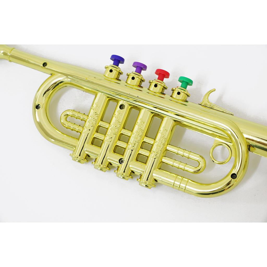 LeeQinersw 2 Pieces Children's Plastic Trumpet with 3 Valves, 34cm for Playing 3