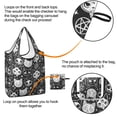 thumbnail image 4 of 5 Pack Foldable Shopping Bag,Bat Silhouette Halloween Pattern Reusable Grocery Bags with Pockets,Large Reusable Tote Bags with Handles Waterproof & Lightweight, 4 of 6