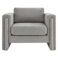 thumbnail image 5 of Armchair Accent Chair, Light Grey Gray, Fabric, Living Kitchen Cafe Bistro Hospitality Restaurant, Modern Contemporary HB34794, 5 of 9