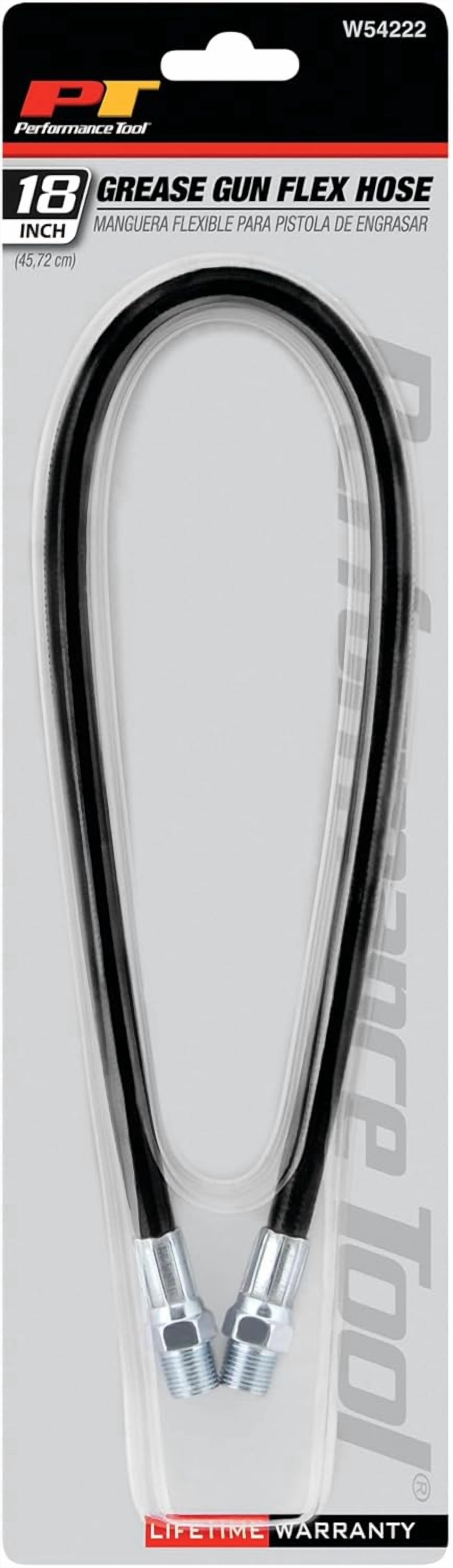 MKEUDQ-W54222 18-Inch Grease Gun Extension Hose - For Hard to Reach Areas - 3,000 PSI Working Pressure - 1/8-Inch NPT
