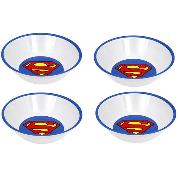 SUPERHERO Snack Size Melamine Plates and Bowls Sets DC BATMAN, SUPERMAN
