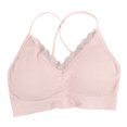 thumbnail image 3 of invisible con finos para mujer, almohadils extraíbles, es cómodos, Top para todos los días, escote en V Rosado Hugo Top de tirantes tipo bralette con relleno para mujer, 3 of 9