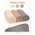 thumbnail image 5 of Microfiber Hair Towel 3 Pack with Button, Super Absorbent Hair Towel Wrap for Curly Hair, Fast Drying Hair Wraps, 5 of 6