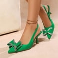 thumbnail image 5 of SCHUHLAND Hot Pink Crystal Bowtie Sling Back Pumps for Women, Luxury Pointed Toe High Heels (7.4cm) for Dress/Party, Summer, 5 of 16