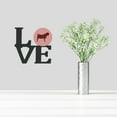 thumbnail image 2 of Kalahari Red Goat Pink Check Metal Wall Artwork LOVE, 2 of 2