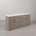 thumbnail image 3 of Water Creation 72" Wood Double Bathroom Vanity in Gray Oak/Gold, 3 of 12