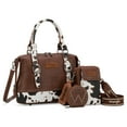 thumbnail image 5 of Wrangler 3Pcs Doctor Bag Sets for Women Top-Handle Satchel Bag with Cell Phone Handbags & Coin Purse, Cow Print-Brown, 5 of 7