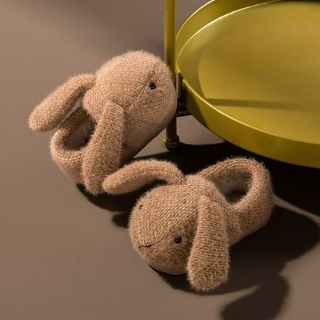 

Huilaibazo Fashion Cute Autumn Winter Boys Girls Slippers Flat Bottom Round Toe Soft Warm Comfortable Solid Color Simple Design