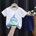 thumbnail image 2 of KPOPLK Toddler Little Boys Clothes Summer Baby Boy 1t 2t 3t 4t 5t Short Sleeve T-Shirt Shorts Set Summer Outfits(4-5 Years,White), 2 of 4