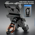 thumbnail image 5 of 360° Bike Motorcycle Phone Mount Adjustable Handlebar ABS One Hand Lock Shockproof Anti Slip 4.5-6.3in Universal 14.4x13.3cm for GPS Navigation Cycling, 5 of 5