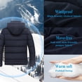 thumbnail image 6 of GGleaf Men's Winter Coat Warm Hooded Puffer Jacket Thicken Quilted Jacket Navy XX-Large, 6 of 6