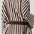 thumbnail image 5 of Roncen Fuzzy Fleece Robe Striped Plush Kimono Warm Thick Fluffy Oversized V Neck Bathrobe, 5 of 7