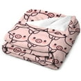thumbnail image 3 of Pig Blanket Gifts, 40"x50" Flannel Fleece Throw Blanket Soft for Girls Boys Adults, Lightweight, Comfortable, Warm Cute Pig Themed Blanket for Bed Couch, 3 of 6