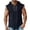 Navy, variant on GUZOM Mens Cotton Linen Blend Sleeveless Hoodie Raw Edge Distressed Armholes Half Zip Streetwear Tank Top Navy,Size L