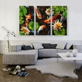 thumbnail image 2 of ARTCANVAS Koi Carp Fish Asia Pond Water Lilies Canvas Art Print - Size: 60" x 40" (0.75" Deep) (3-Piece), 2 of 9
