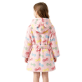 thumbnail image 6 of LYMAYTER 1-7Y Toddler Girls Hooded Bathrobe Baby Soft Cozy Flannel Robe Long Sleeve Thickened Warm Pajamas, 6 of 10