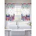 thumbnail image 5 of Independence Day Sheer Curtains 2 Panels Set Country Farmhouse Red Blue Star Butterfly Leaf Flower Sheer Window Curtains Light Filtering Rod Pocket Voile Drapes for Bedroom Living Room 52"x54", 5 of 9