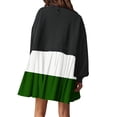 thumbnail image 4 of Elainilye Fashion Dresses for Women 2024 Casual Sweatshirt Long Sleeve Dress Round-Neck Ladies Patchwork Mini Dresses,Green, 4 of 6