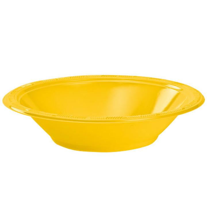 Exquisite Disposable Plastic Bowls - 40 Piece Party Pack - Plastic Soup Bowls, 12 oz, Yellow