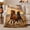 Horses in Field, variant on Realistic Brown Horse Head Portrait Flowing Black Mane, Festive Holiday Scene, Warm Flannel Blanket for Ranch House and Living Room, Horse Lovers Thanksgiving Gift, Rustic Home Decor
