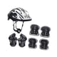 thumbnail image 4 of Conjunto de casco de bicicleta para niños, casco de patinaje, cómodo y ligero, con coderas. Plata Negro, 4 of 8