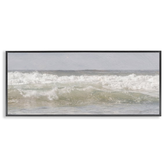 Stupell Industries Tropical Panoramic Breaking Waves Black Framed Giclee Art, 24 x 10, by Melissa McClain
