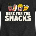 thumbnail image 3 of Instant Message - Here For The Snacks - Toddler & Youth Girls Short Sleeve Graphic T-Shirt, 3 of 6