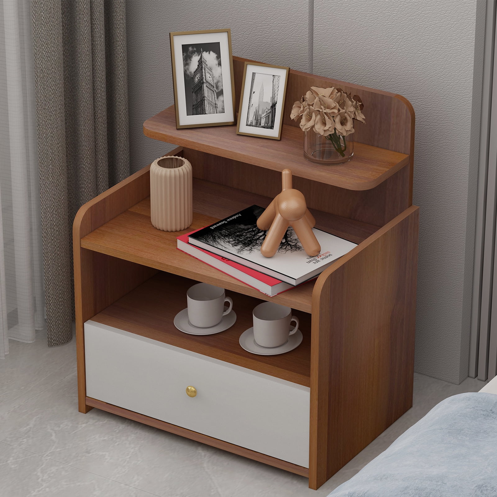 Kadyn Modern 24" Nightstand, Nightstand Side Table with Drawer, Night Table for Bedroom,Brown