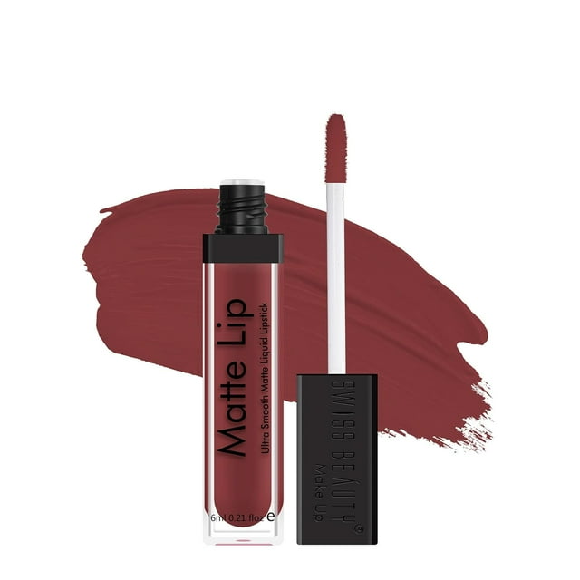 2X Swiss Beauty Rouge à Lèvres Liquide Mat Ultra Lisse, 6 ml Chacun (Red Smoke)