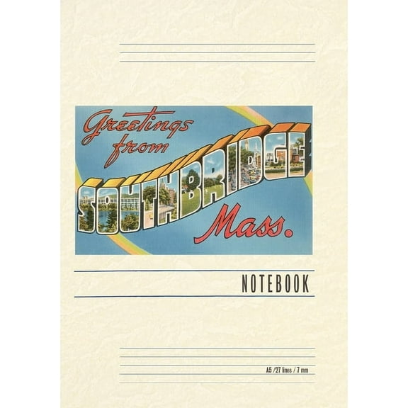 Vintage Lined Notebook Greetings from Southbridge, Massachusetts, (Paperback)