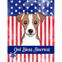 Caroline's Treasures BB2190GF God Bless American Flag with Jack Russell Terrier Flag Garden Size , Small, multicolor