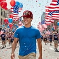 thumbnail image 6 of U.S. 250th Anniversary Celebration Hat - Adjustable Bald Eagle Print Patriotic Baseball Cap for Men Women - Red Plus Size, 6 of 6